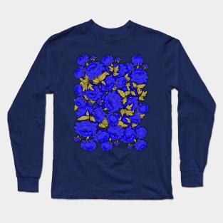 Blue Peonies Long Sleeve T-Shirt